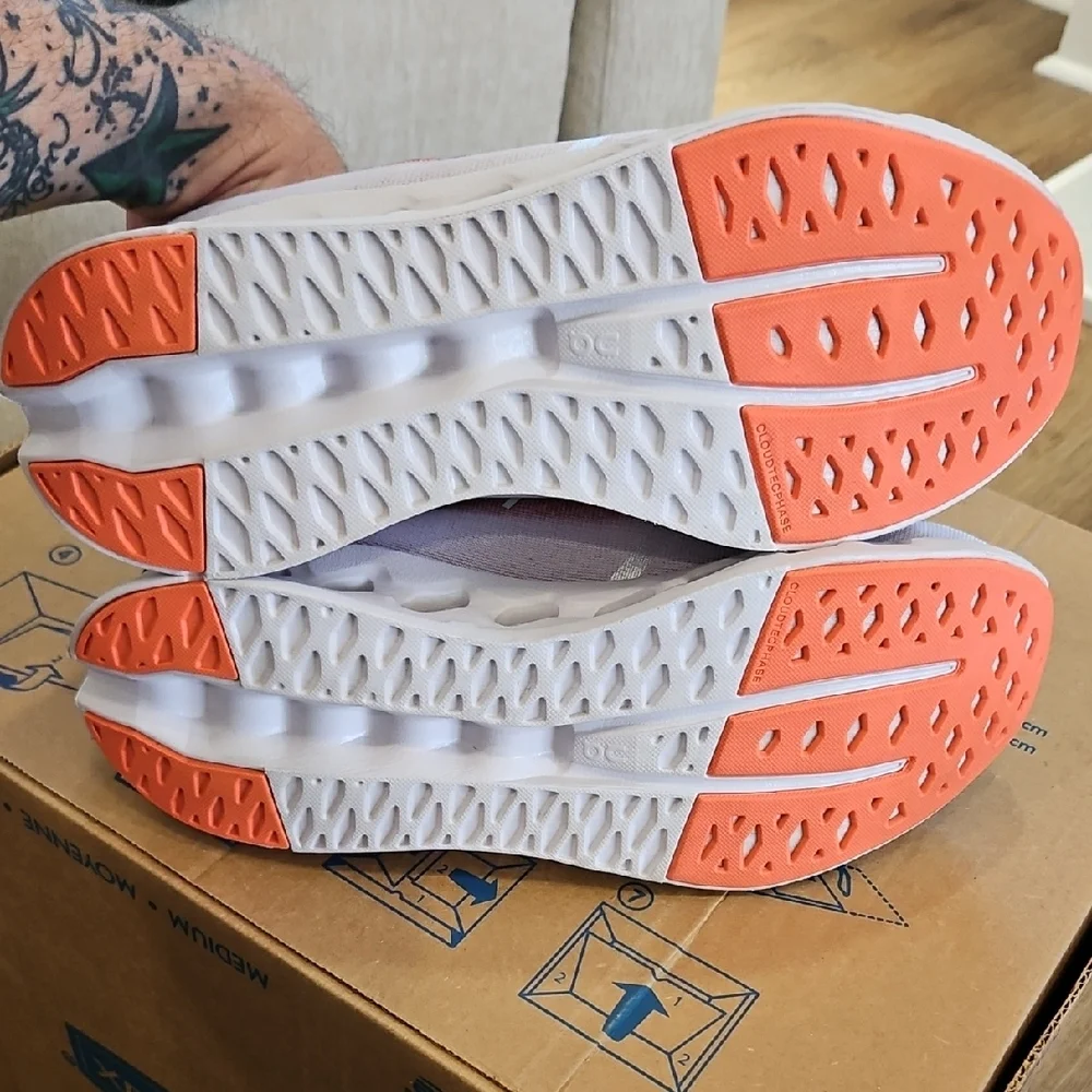 On Running Men's Cloud Sneakers - Red/Orange and Black - Picture 6 of 6